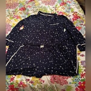 Soma Navy Celestial Moon And Stars Pajama Set Size XL
